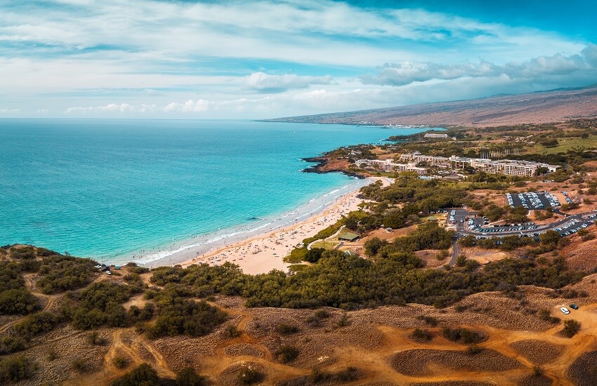 Aerial panorama of the Hapuna Beach