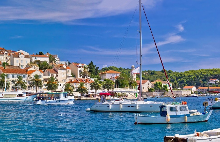 Title Yachting harbor of Hvar island