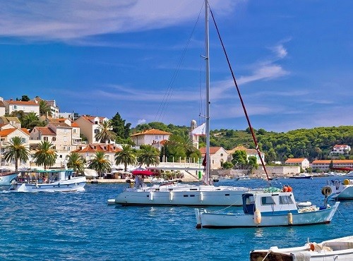 Yachting harbor of Hvar island