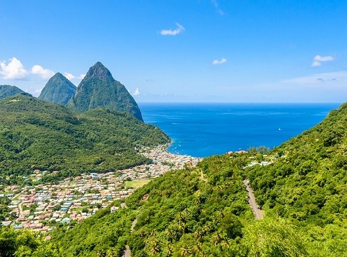 St Lucia Pitons Landscape